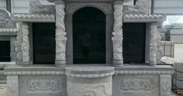 南充 芝麻灰高档墓碑，土墓，可定制