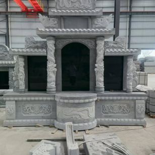 南充 芝麻灰高档墓碑，土墓，可定制