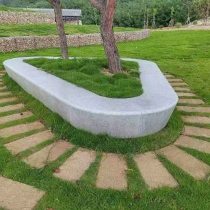 南充 芝麻白光面整石坐凳