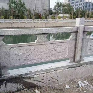 南充 芙蓉白大花桥梁、河道，石材栏杆、围栏、护栏