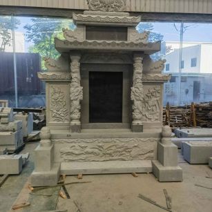 南充 芝麻灰高档墓碑、土墓，一套也支持定做