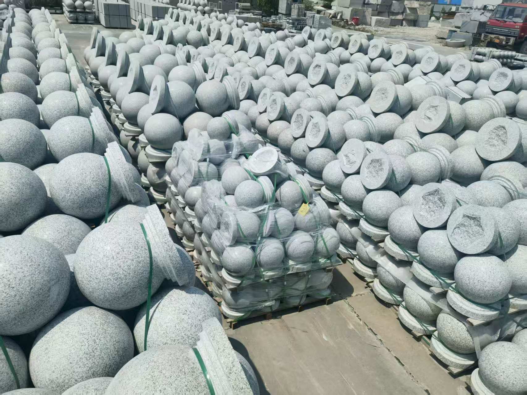 南充 花岗岩实心圆球，石球，挡车球，挡车石，车止石，路障石。