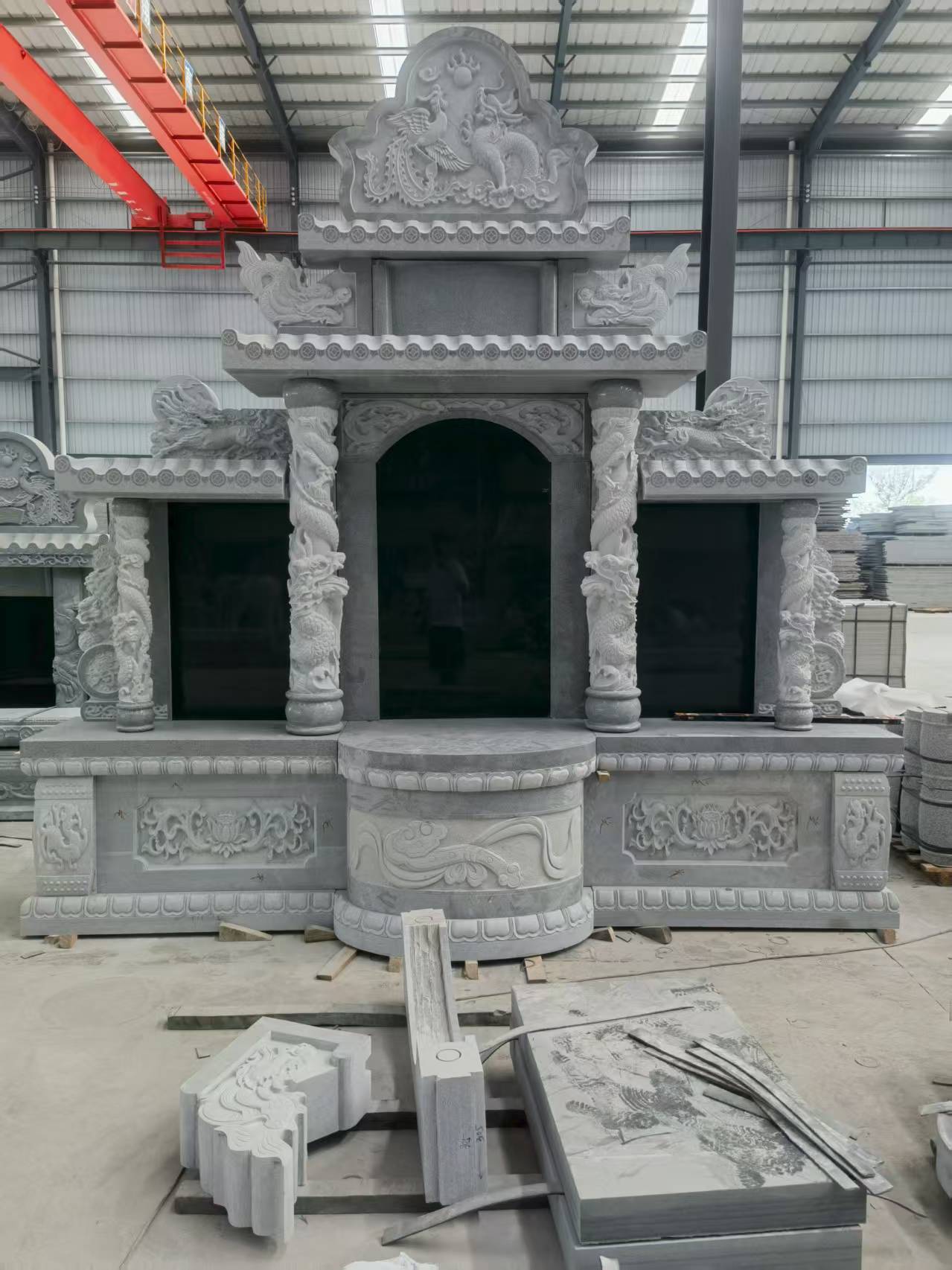 南充 芝麻灰高档墓碑，土墓，可定制