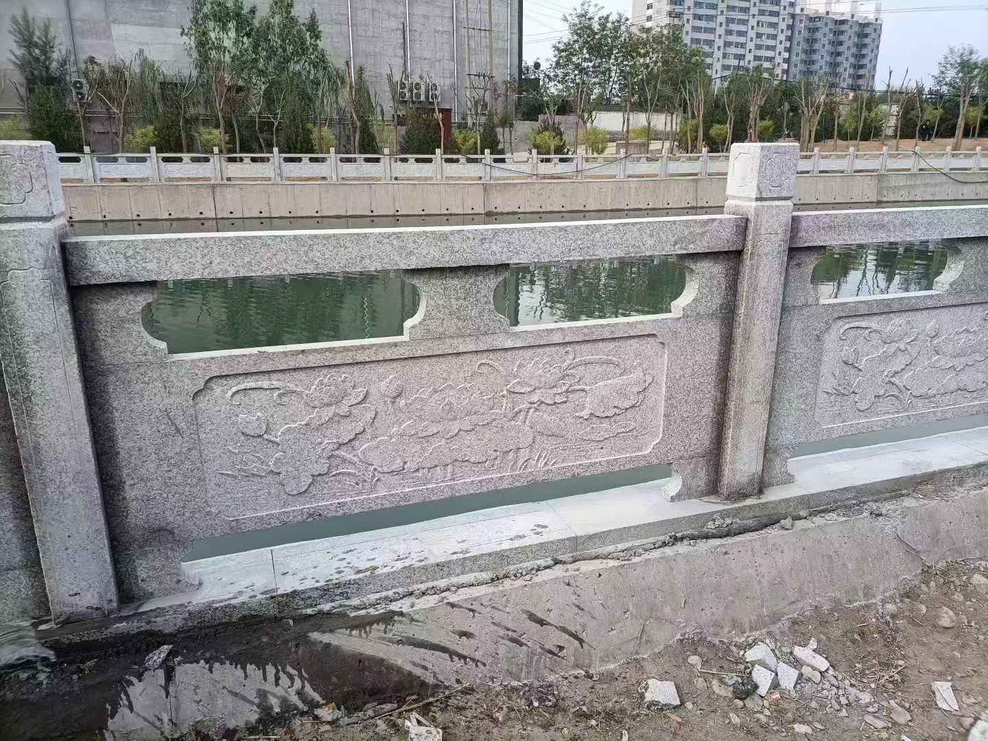 南充 芙蓉白大花桥梁、河道,石材栏杆、围栏、护栏