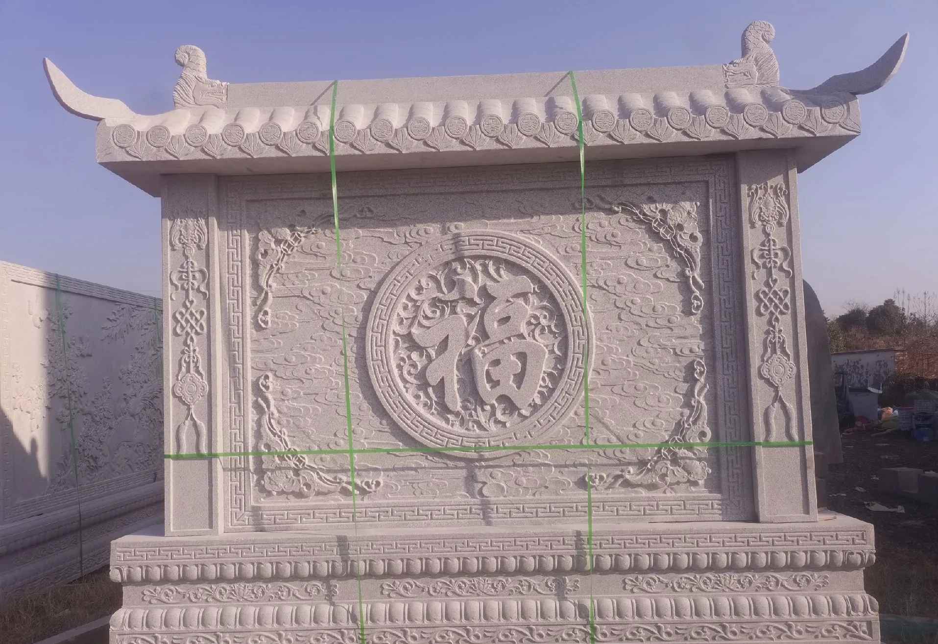 南充 芝麻白花岗岩屏风，照壁，影壁